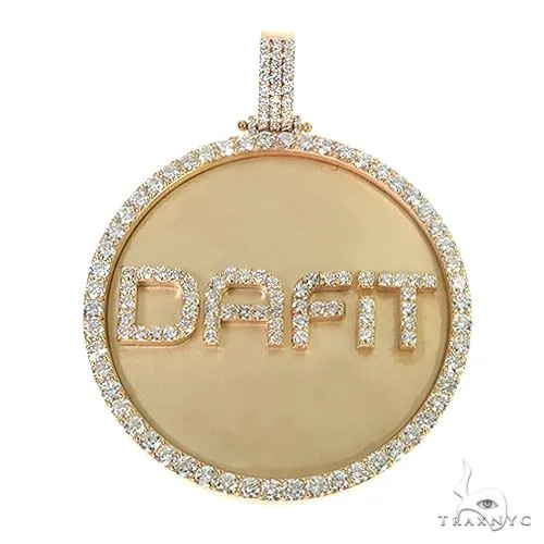 RINA - For Him CUSTOM 10 Pointer Bezel Round Logo Pendant 66966 in Rose Gold – Pendant