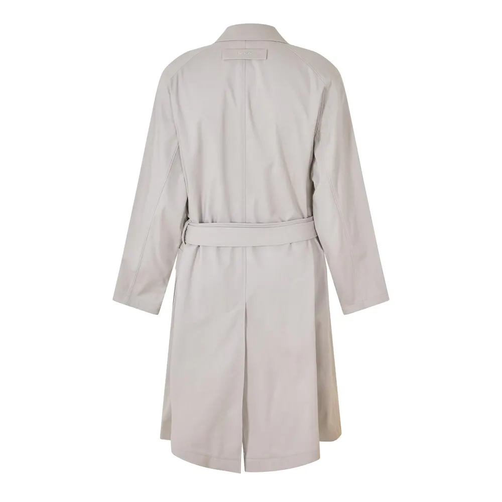 Hugo Men's Mars2421 Overcoat in Pastel Grey, additional product view 2