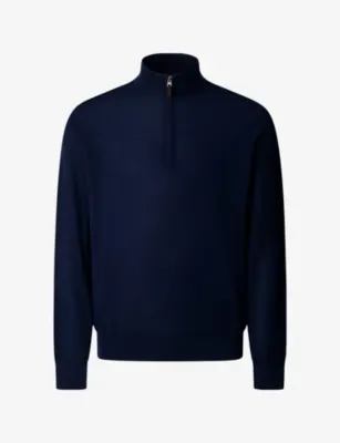 HACKETT Half-Zip Regular-Fit Merino-Wool Jumper