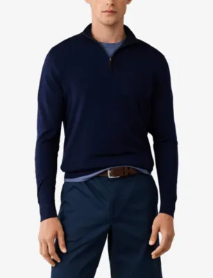 HACKETT Half-Zip Regular-Fit Merino-Wool Jumper detail 3