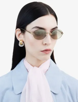 RAY-BAN RB3929 Oval-Frame Metal Sunglasses detail 2