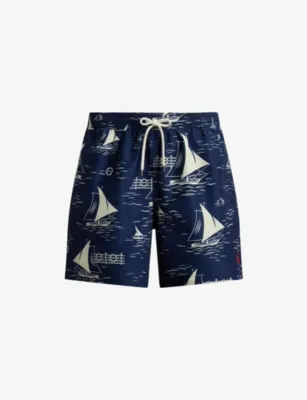 POLO RALPH LAUREN Boat-Print Woven Swim Trunks