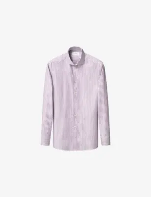 ETON Signature Oxford Striped Contemporary-Fit Cotton Shirt - LIGHT PURPLE - 19.75 detail 2