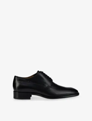 CHRISTIAN LOUBOUTIN Sartoby Leather Flat Derby Shoes - EUR 42 / 8 UK MEN in BLACK – Mens | Smart shoes | Derby shoes