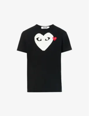 COMME DES GARCONS PLAY Heart-logo cotton-jersey T-shirt