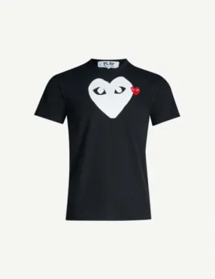 COMME DES GARCONS PLAY Heart-logo cotton-jersey T-shirt detail 2