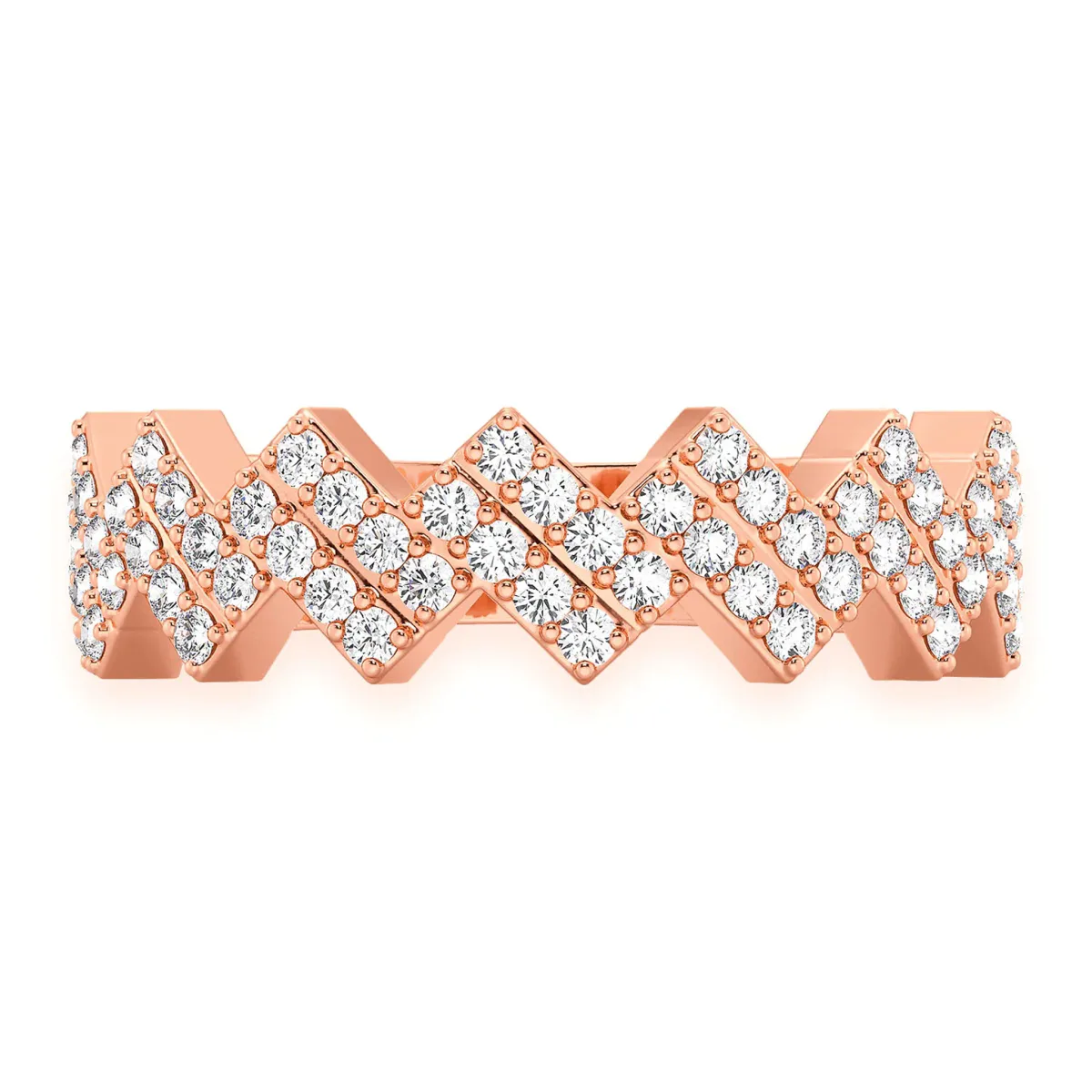 For Him Zig Zag Diamond Ring in Rose Gold / Natural Diamond – Ring