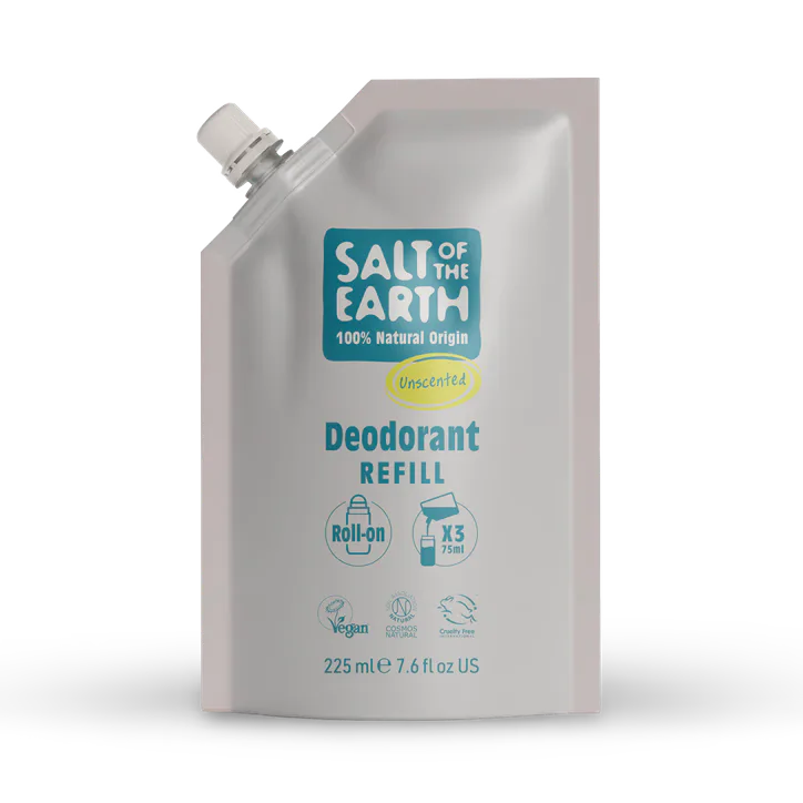 Salt of the Earth Natural Roll-On Deodorant Refill Pouch Unscented 225ml