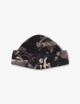 CARHARTT WIP Blevin Graphic-Print Fleece Beanie - Camo Feather Tree