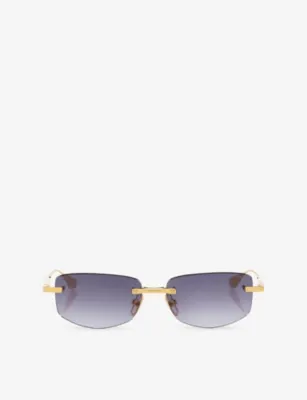 DITA D4000529 Rectangle-Frame Metal Sunglasses