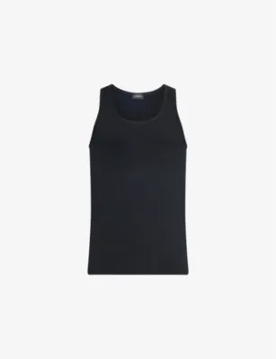 HANRO Cotton Superior cotton-blend vest top - BLACK