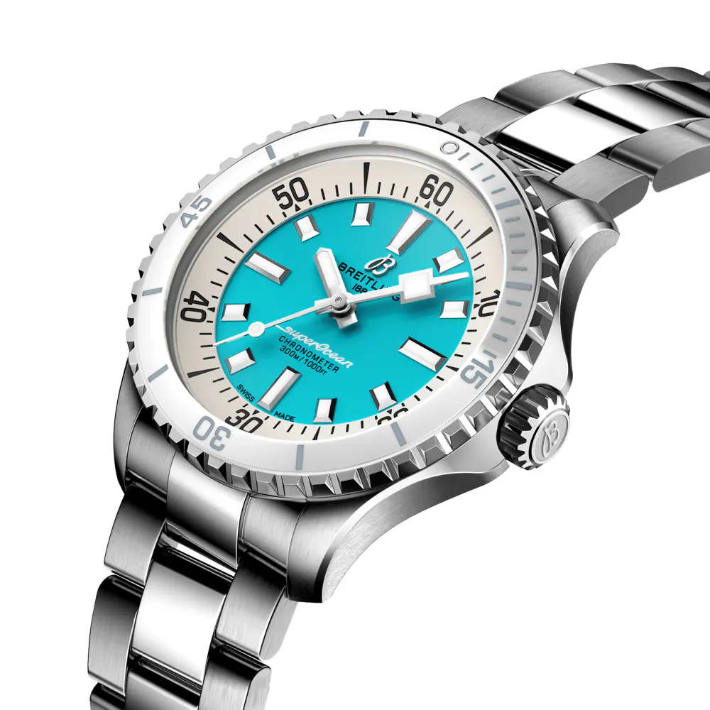 Breitling Superocean Automatic 36 Stainless Steel - Turquoise Watch detail 3