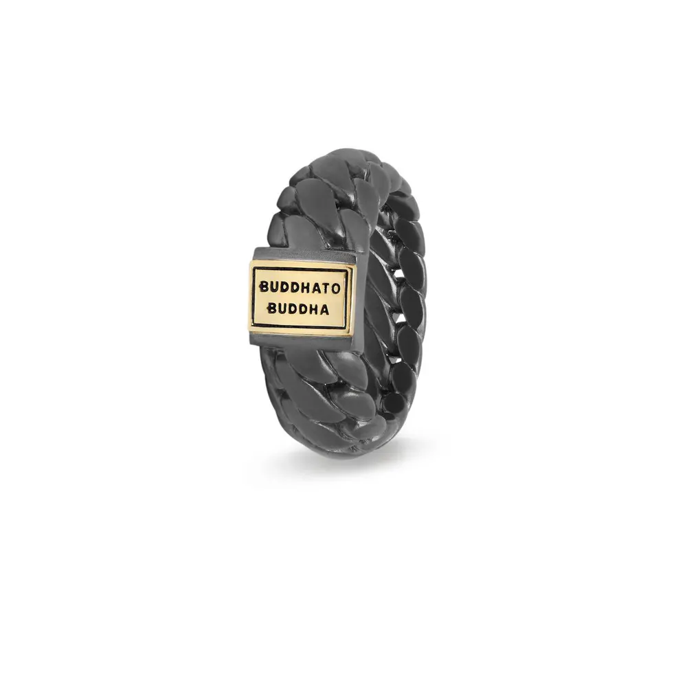 Buddha To Buddha Ben Small Ring Black Rhodium Gold in Black Rhodium, additional product view 2