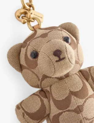 COACH Bear Jacquard Bag Charm in TAN, additional product view 2
