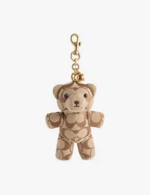 COACH Bear Jacquard Bag Charm in TAN – Mens | Keyrings