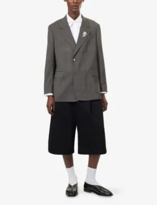 SIMONE ROCHA Checked Notch-Lapel Wool Blazer detail 2