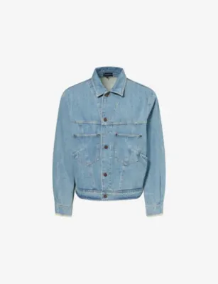 EMPORIO ARMANI Patch-Pocket Collared Denim Jacket