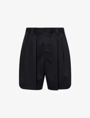 MARNI Gathered-Waist Wide-Leg Cotton Shorts