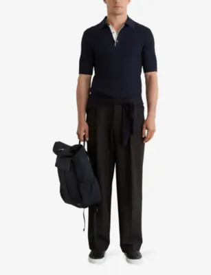 REISS Era Short-Sleeve Textured-Knit Polo detail 2
