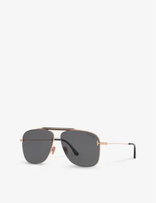 TOM FORD TR001628 Jaden aviator-frame metal sunglasses detail 2