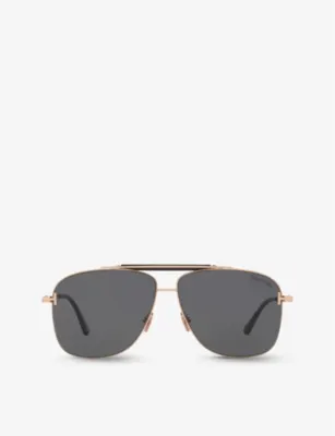 TOM FORD TR001628 Jaden aviator-frame metal sunglasses