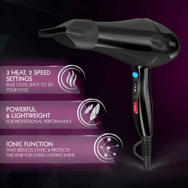 WAHL ZY141 Ionic Style 2200W Hair Dryer Black, additional product view 3