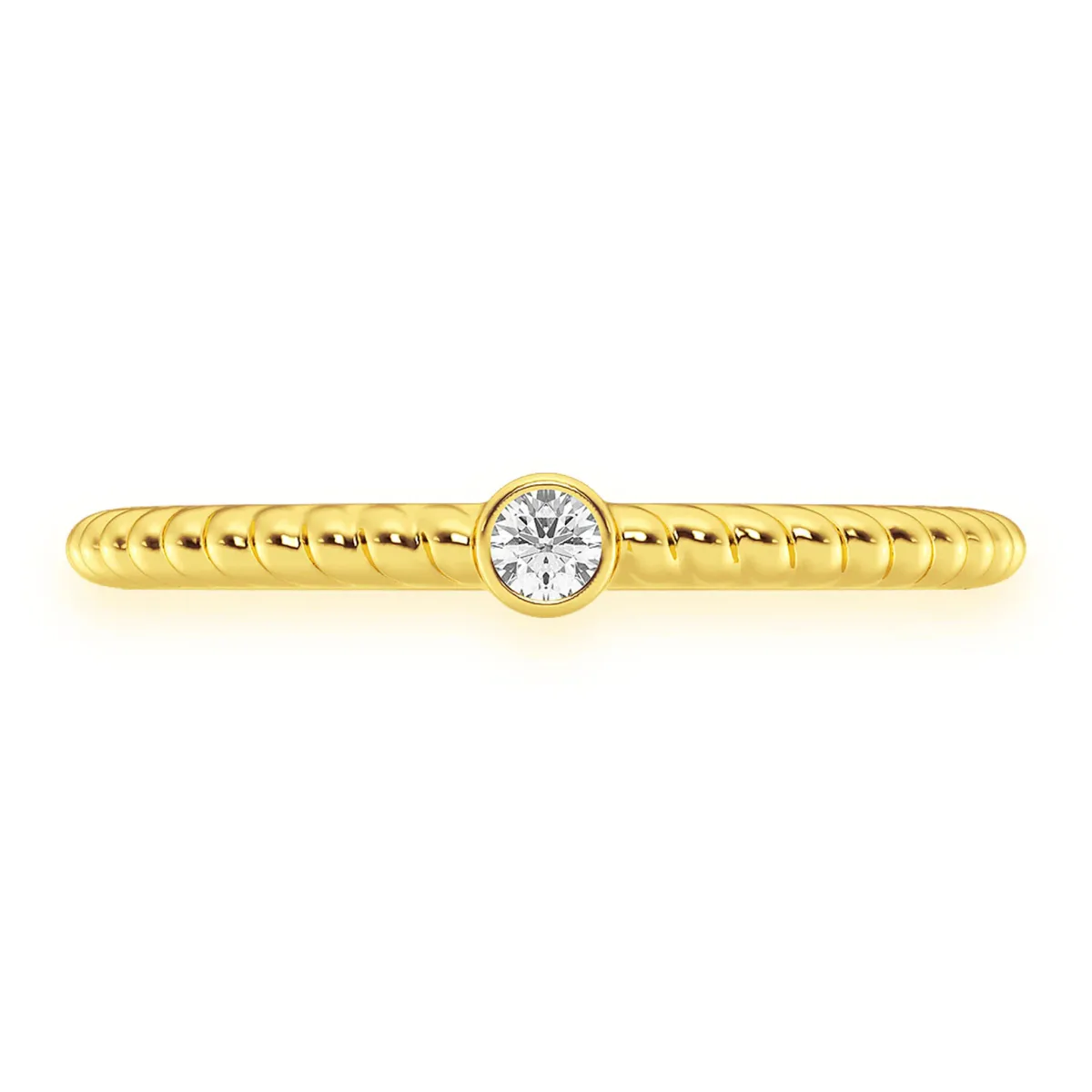 For Him Princess Rope Bezel Diamond Ring in Yellow Gold / Natural Diamond – Ring