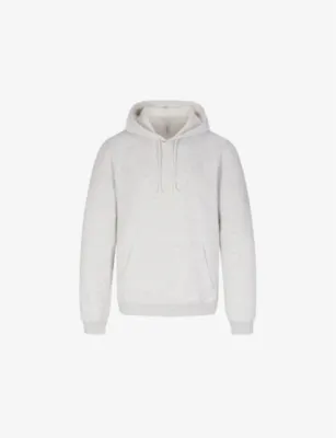SKIMS Classic lounge cotton-blend jersey hoody - LIGHT HEATHER GREY