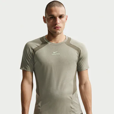 Nike Pro Training Men's Dri-FIT ADV Short-Sleeve Top - Light Army/Medium Olive/Light Liquid Lime