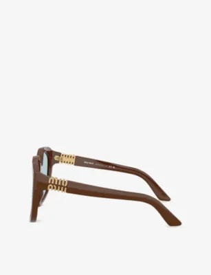 MIU MIU MU A07S Irregular-Frame Acetate Sunglasses detail 2