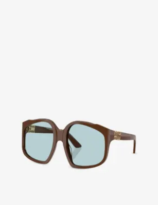 MIU MIU MU A07S Irregular-Frame Acetate Sunglasses detail 3