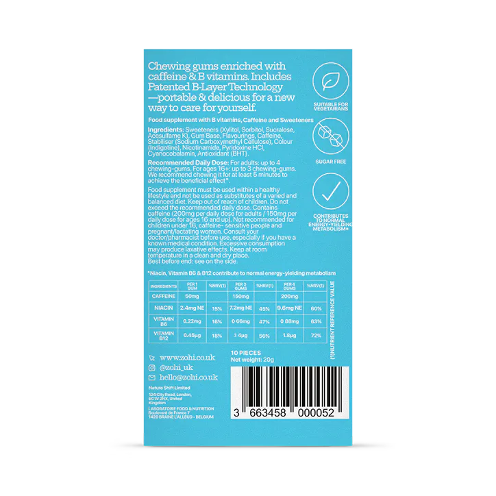 ZÖHI Energy Chewing Gum Ice Mint 10 Pieces, additional product view 2