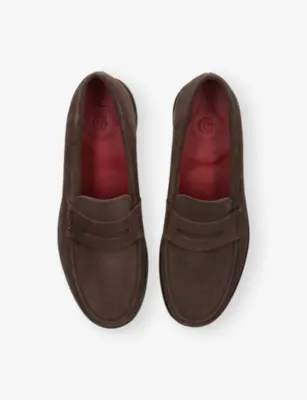 GRENSON Jago Suede Loafers - EUR 41 / 7 UK MEN in Dark Brown, additional product view 2