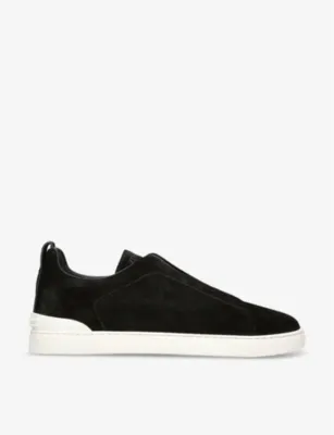 ZEGNA Triple Stitch panelled suede low-top trainers - EUR 45.5 / 11.5 UK MEN