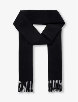 JOHNSTONS OF ELGIN Fringe-trim brushed cashmere scarf
