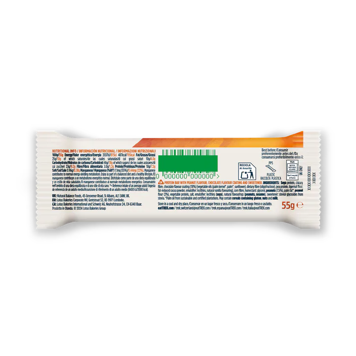TREK High Protein Low Sugar Choc Peanut Butter Protein Bar 55g detail 2