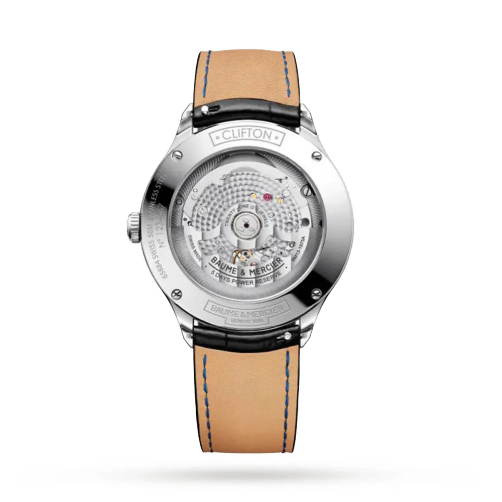 Baume & Mercier Clifton 40mm Mens Watch White in White, additional product view 2