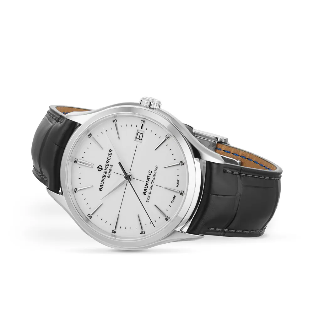 Baume & Mercier Clifton 40mm Mens Watch White in White, additional product view 3