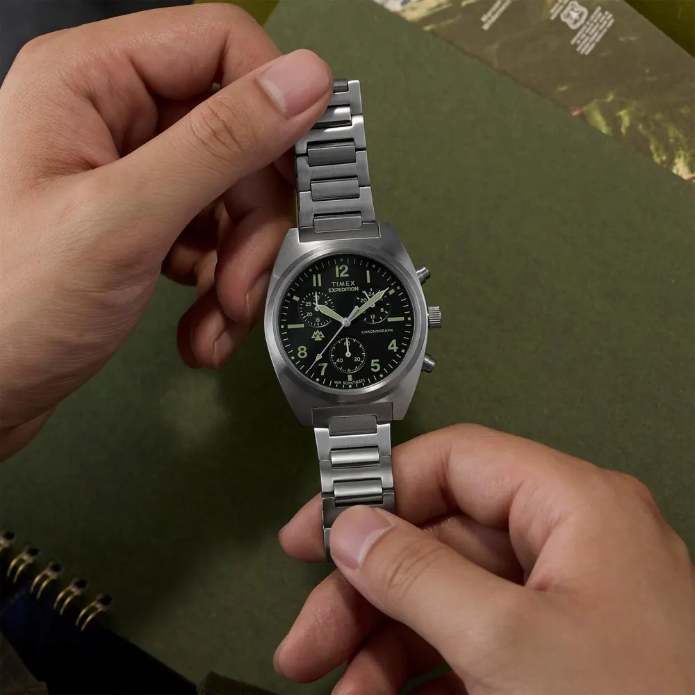Timex Men's Capstone Quartz Analogue Watch in Silver/Black, additional product view 2