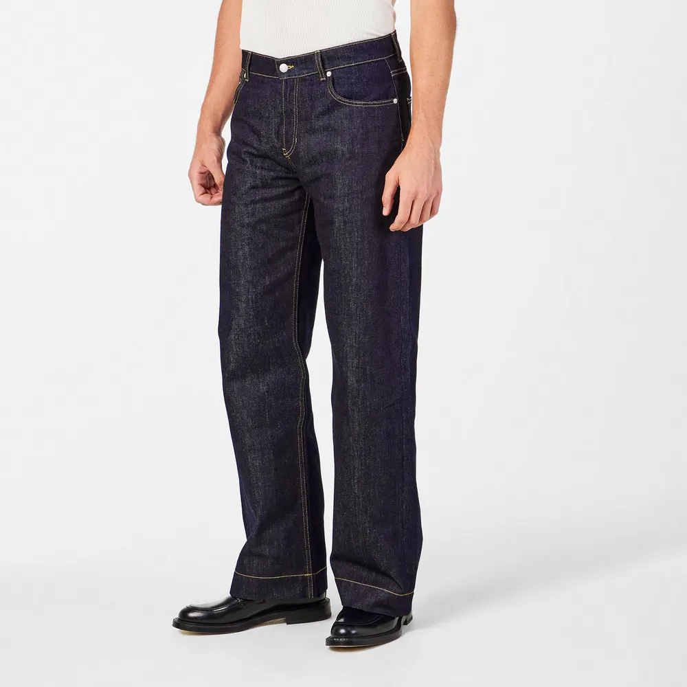 Alexander McQueen Wide Leg Denim Jeans detail 3