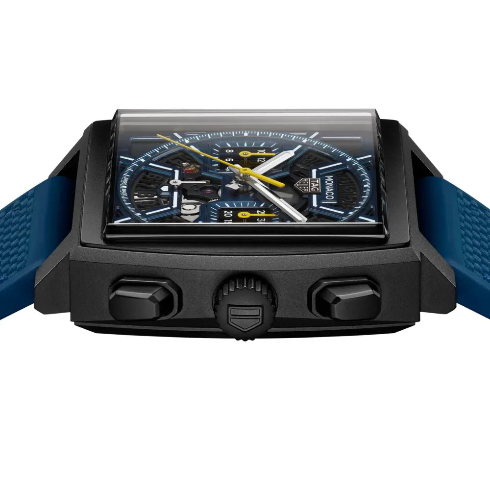 TAG Heuer Monaco Skeleton 39mm Mens Watch Blue detail 3