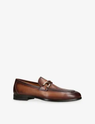 MAGNANNI Braided-Bit Leather Loafers - EUR 40 / 6 UK MEN in TAN, additional product view 3