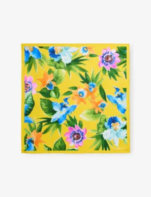 POLO RALPH LAUREN Neat Floral-Print Silk Scarf