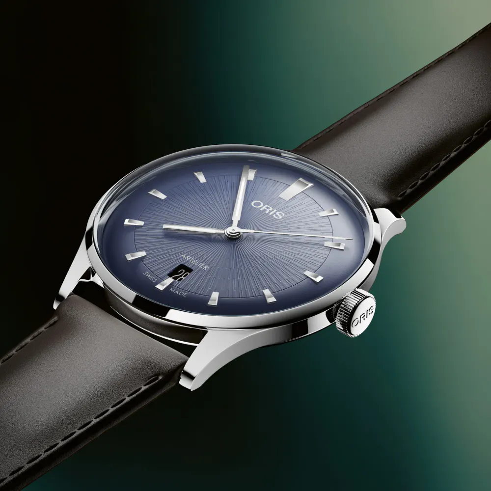 Oris Artelier Date 38mm Mens Watch Blue in Blue, additional product view 2