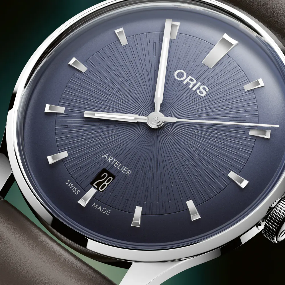 Oris Artelier Date 38mm Mens Watch Blue in Blue, additional product view 3