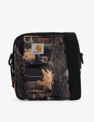 CARHARTT WIP Essentials Canvas Cross-Body Bag - Camo Feather Tree in Black – Mens | Messenger bags