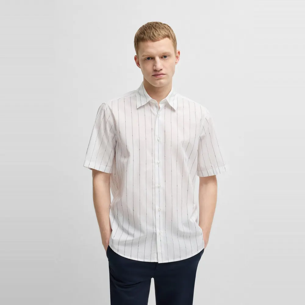 Boss Men's Rash Stripe Short-Sleeve Patterned Shirt detail 2