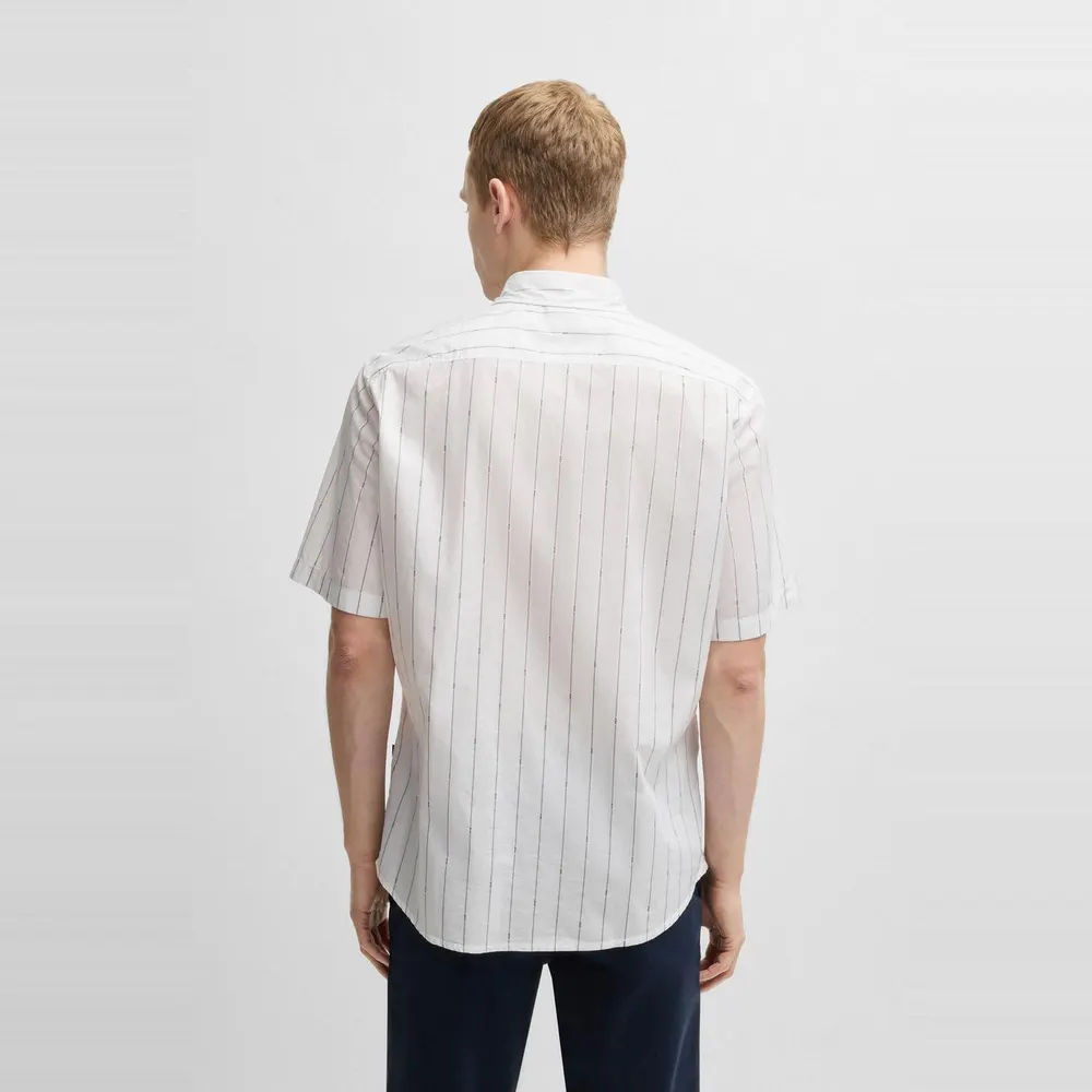 Boss Men's Rash Stripe Short-Sleeve Patterned Shirt detail 3