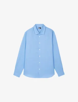 THE KOOPLES Logo-Embroidered Slim-Fit Linen Shirt