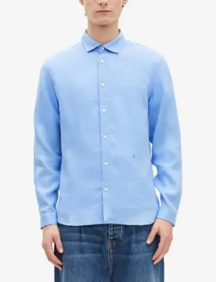 THE KOOPLES Logo-Embroidered Slim-Fit Linen Shirt detail 3